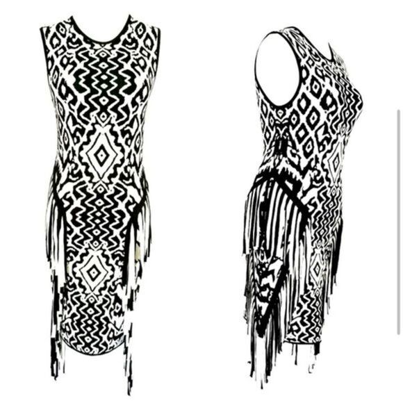 ronny kobo black and white sleeveless dress - Picture 1 of 2